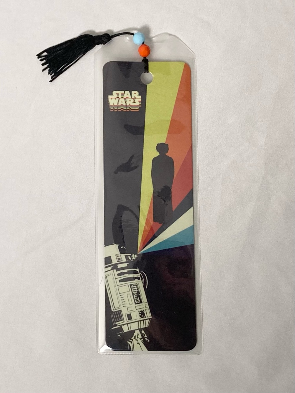 Star Wars Retro Style R2D2 and Princess Leia Beaded Tassel Bookmark